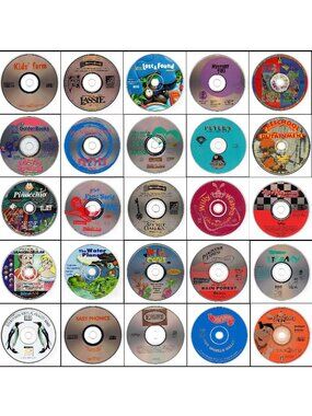 25 CD-ROM Kids Lot #2 (1994-1996) NEW or LIKE NEW Vintage CD-ROMs in SLEEVES
